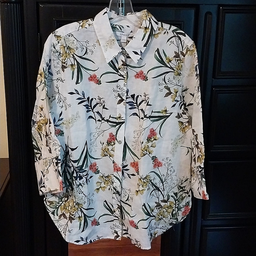 Linen Shirt Chicos 10 NWT